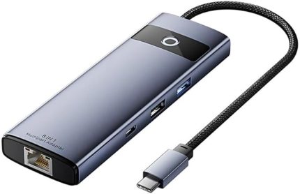 Jasoz Multiport PD 100W 8in1 Type-C to Dönüştürücü Hub Type-C to Rj45 HDMI4K@30Hz USB3.0 SD/TF