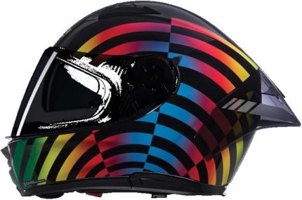 N60-6 Sport Policromo Kapalı Motosiklet Kaskı 343 Siyah Kırmızı Mavi L