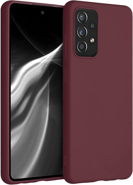 Samsung Galaxy A72 ile Uyumlu Kılıf Mat Esnek Lux Silikon Kapak İnce Kaliteli Renkli Yumuşak - Mürdüm