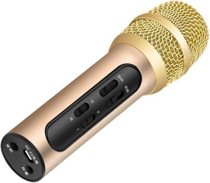 1 Set Mikrofon Şarkı Söyleyen Taşınabilir Dinamik Mikrofon Kayıt İçin Profesyonel Kondenser Mikrofon Canlı Mikrofon Gösteren Karaoke Mikrofonu El Tipi Mikrofon Altın Alüminyum