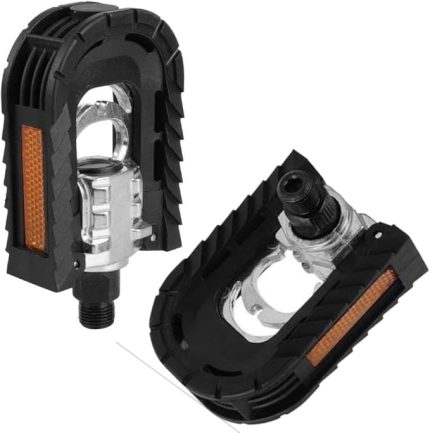 Alupre Bisiklet pedalları, katlanır pedal, 1 çift, çift taraflı, katlanabilir, alüminyum alaşım, düz bisiklet pedalları, kaymaz ve reflektörlü, Pedelec, MTB için, katlanır bisiklet aksesuarı