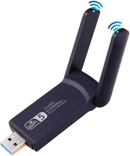 Wifi Adaptörü Dual Band Çift Antenli Ac1300 Mbps Wifi Alıcı Ağ Kartı Sinyal Güçlendirici