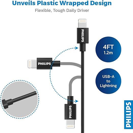 DLC3104V/01 - Kablo USB-A - Lightning - 120 cm - Siyah - Görsel 2