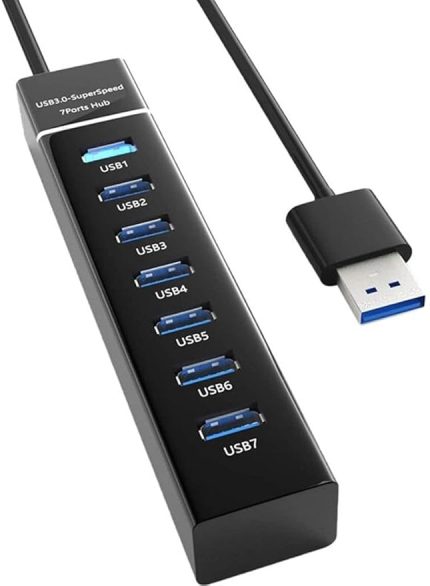 PX-3017 ONEZERO 1.2 Metre USB3.0 Hub, 7 Port USB 3.0 Çoklayıcı, USB Çoklayıcı Siyah, 7 Port Usb Hub