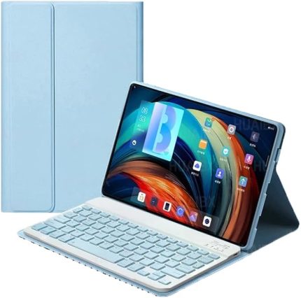 Galaxy Tab S8 Ultra/S9 Ultra/S10 Ultra ile uyumlu Kılıf Kablosuz Klavyeli Case Mobax Türkçe X900 X910 X920 Mavi