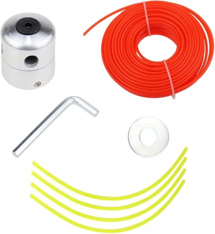 Evrensel çim biçme makinesi kafası naylon çim biçme ipi seti, alüminyum yedek çim biçme makinesi kafası, anahtar rondelalı 3 mm x 20 m çim biçme makinesi, bahçe çim biçme makarası için sabitleme kiti