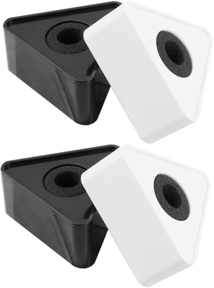 4adet Lü Taşınabilir Abs Üçgen Şekilli Mikrofon Logo Bayrağı İstasyonu Profesyonel Ve Dayanıklı Tasarım Röportaj Mikrofonları Için Uygun Esnek Kullanım