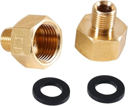 Gaz adaptörü, 2 adet gaz tüpü adaptörü, 1/2 inç sağdan 1/4 inç sola doğru, 1/2 inç IG x 1/4 inç AG, gaz hortumu adaptörü bağlantısı, gazlı ocak, kamp ocağı, tabure, gaz ocağı, LPG için