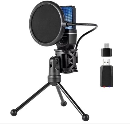 RGB Kablosuz Bilgisayar Mikrofon 20-20kHz ANC Gürültü Engelleme Profesyonel Podcast Mikrofon Kiti Tak Çalıştır USB Pc Dizüstü Bilgisayar Için Vlog Canlı Yayın Yanmai SF-777W (SF-777W)