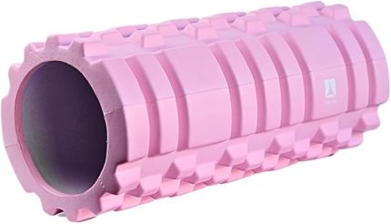 Yoğunlukta Orta Sert Deluxe Foam Roller Masaj Köpüğü Pilates Masaj Rulosu Tırtıklı Yoga Roller Isınma Roller Pembe