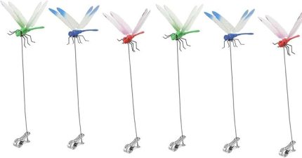 Sinekleri uzaklaştırın ve bahçenizi 3D Dragonfly Garden Deco Dragonfly Stakes 36X Fake Dragonfly Clip (6 adet) ile güzelleştirin