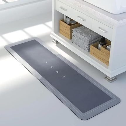 Paspası-Kaymaz Tabanlı-Süper Emici Banyo Paspası-Abdest Paspası-Uzun (MAVİ) 40 * 60