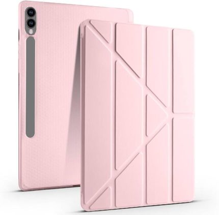 Galaxy Tab S10 Ultra X920 14.6 İnç Katlanabilir Kalemlikli Standlı Akıllı Kılıf Pembe