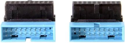 USB 3.0 19 20 Pin Dişi Erkek 90 Derece Yön Değiştirme Uzatma Adaptörü 2 Adet 4976