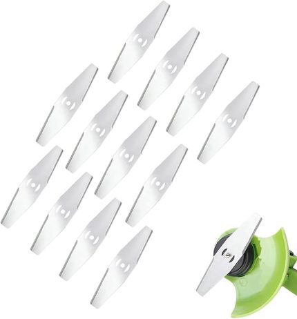 12 adet çim biçme makinesi aksesuarı, çim biçme makinesi için yedek bıçak, akülü çim makası, metal