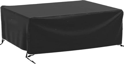 Büyük 600D Oxford Kumaş Siyah Veranda Mobilya Seti Kılıf Su Geçirmez Rüzgar Geçirmez ve Anti UV 350 x 260 x 70 cm