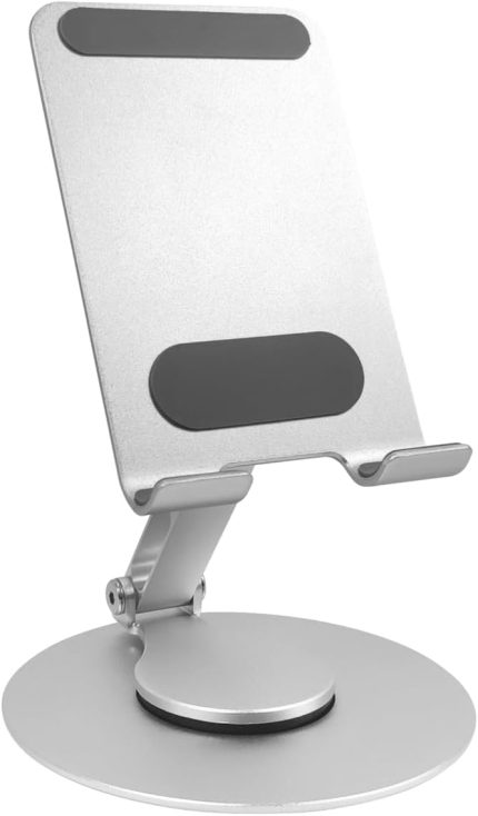 Telefon Standı Katlanabilir Çok Fonksiyonlu 360 Derece Dönebilen Metal Silver
