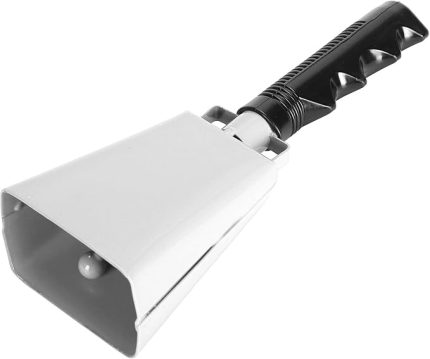 Cow Bell, Slip Olmayan saplı Yüksek Sesli el çan, Futbol oyunları Için Perküsyon Müzik Aleti, çanlar, Perküsyon, çağrı çanı, çiftlik çiftliği (WHITE)