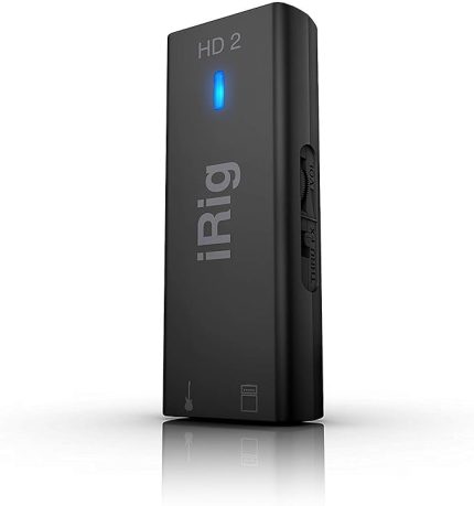 Multimedia iRig HD 2 - Gitar için arayüz, 96 kHz 24 bit A/D dönüştürme, üstün ses kalitesi, kompakt, profesyonel ses, FX ve Thru ayarı