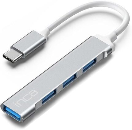 IUSB-04TXT USB-C Hub, 4 Bağlantı Noktalı, 1x USB 3.0 + 3x USB 2.0, İnce Alüminyum Kasa