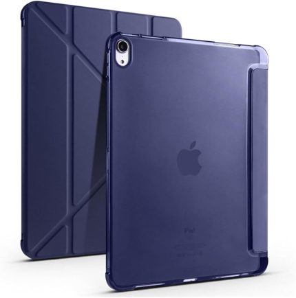 Ipad (10,Nesil) 10.9" 2022 ile Uyumlu Katlanır Kalemlikli Standlı Uyku Modlu Akıllı Kılıf, Lacivert