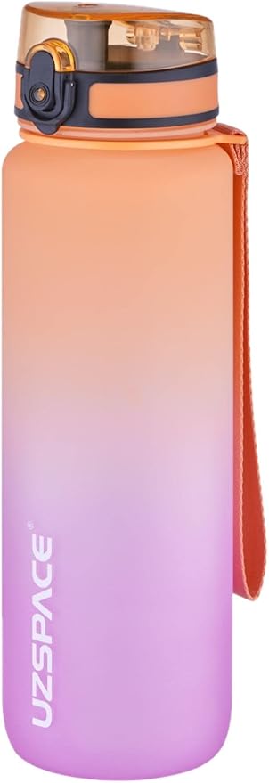 FiftyFifty 1000ml BÜYÜK BOY Çift Renk Softtouch FF Collection Tritan Su Matarası Turuncu-Mor