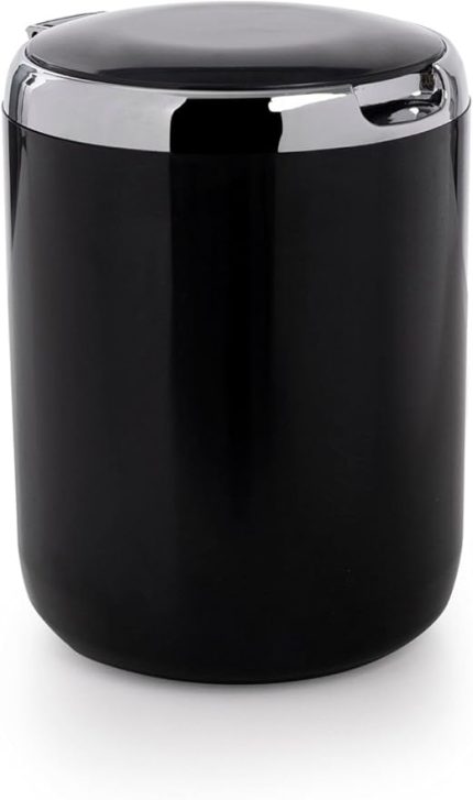 Pasifik Kapaklı Çöp Kovası, 3Lt, 15.5x20 cm, Siyah