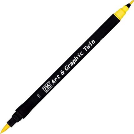 Art and Graphic Twin Tip Brush Marker 110 çift fırça uçlu işaretleme kalemi, orta sarı