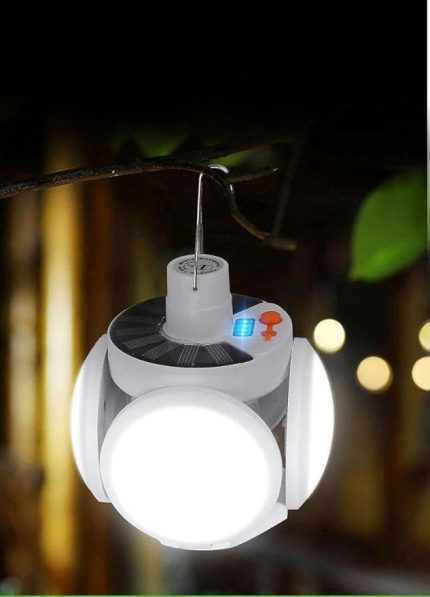 Solar Güneş Enerji ve Usb Sarjlı 5 Kanatlı Bahçe Aydınlatma Led Askılı Pratik Kamp Lamba