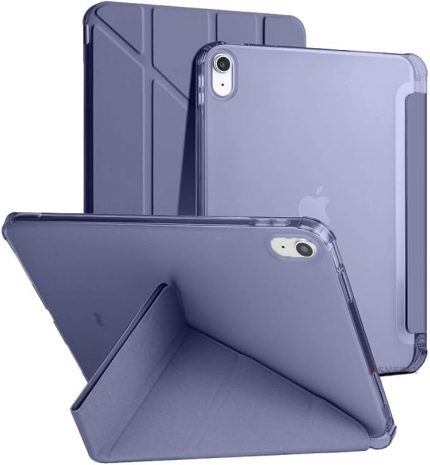 10.Nesil 10.9 inç 2022 İle Uyumlu Üçgen Katlanabilir Kalemlikli Standlı Akıllı Kılıf Lavanta