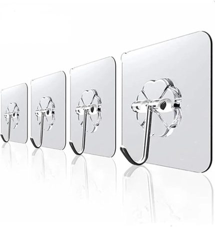 Askılık 5 Adet Güçlü Şeffaf Duvar Askısı Askılığı Yapışkan Vantuz Kanca Mutfak Banyo Aksesuar