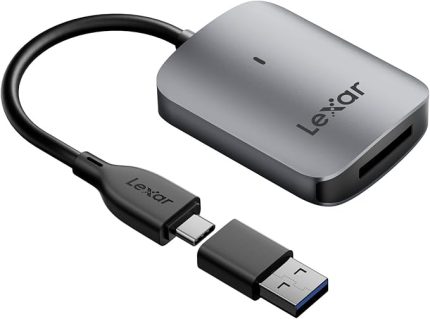 RW515 CFexpress Tip A Kart Okuyucu, 900 MB/s'ye kadar, CFe Tip A Kart için USB 3.2 Gen 2 Bellek Kartı Okuyucu, USB-C Kablosu/USB-C - USB-A Adaptörü dahil CF Kart Okuyucu (LRW515U-RNHNG)
