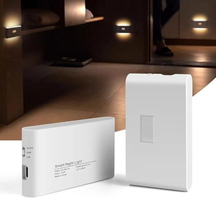 Geldi 2 Adet Sensörlü Aplik Gece Lambası Şarjlı Mıknatıslı Hero Led Beril Merdiven Koridor Aydınlatma (2)