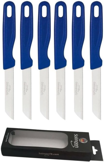 Mat Model Meyve Sebze Bıçağı, 6 Parça, (Mavi)