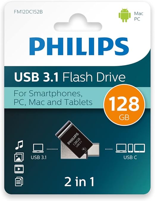 128GB OTG Dual Drive Type-C ve USB Flash Bellek - Görsel 2