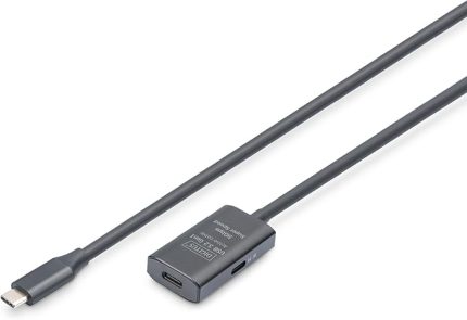 Aktif USB 3.2 Gen 1 Uzatma Kablosu – 5 m – USB-C Fiş Soket – Tekrarlayıcı USB Kablosu Tak ve Çalıştır – 5 Gbit/s'ye kadar – USB üzerinden güç kaynağı – Siyah