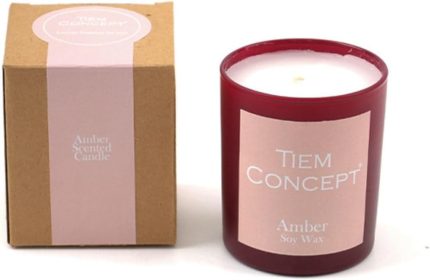 Concept %100 Soya Mum Amber Kokulu Bordo Renkli Kutulu Bardak Mum