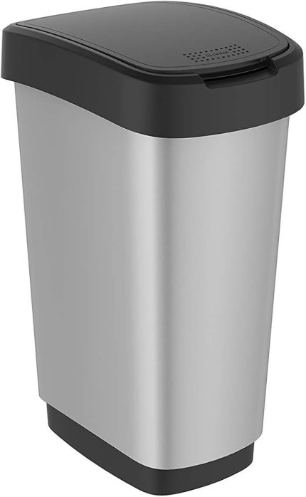 Swing Çöp Kutusu 50L Metalik Gri