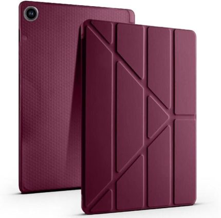 Galaxy Tab S6 Lite 2024 P620 10.4 İnç İle Uyumlu Katlanabilir Kalemlikli Standlı Akıllı Kılıf Mürdüm