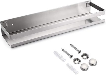 Banyo Köşe Depolama Rafı Paslanmaz Çelik Banyo Aksesuarı Caddy Rafları Duvara Monte Banyo Duş Düzenleyici Mutfak, Banyo, Oturma Odası, Otel için Depolama Rafı (40 cm, Gümüş)