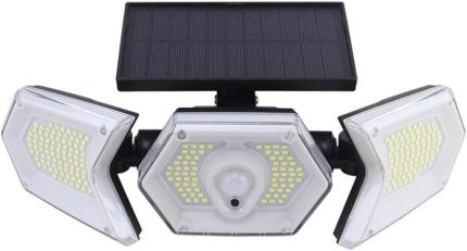 254 Ledli Hareket Sensörlü Solar Projektör Güneş Enerjili Led Bahçe Lambası Şarj Olan