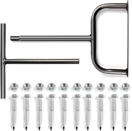 Sivri Uçlu Çim Havalandırıcı Çim Ön Havalandırıcı Bahçe Ekipmanları Siyah Metal Çim Biçme Makinesi Manuel Toprak Havalandırma Çim Biçme