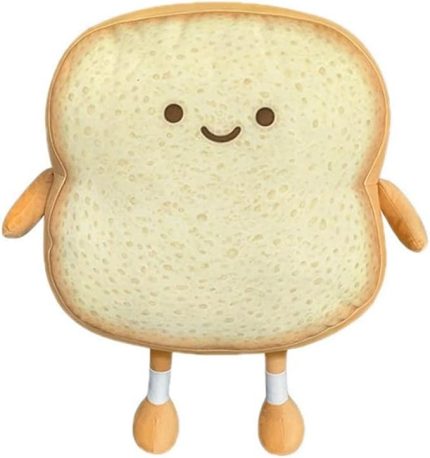 Tost ekmeği yastığı, komik ekmek kalıbı, pelüş hayvan, küçük, sevimli, doldurulmuş pelüş koltuk yastığı, çocuklar ve yetişkinler için, ev, yatak odası, dekorasyon (altın)
