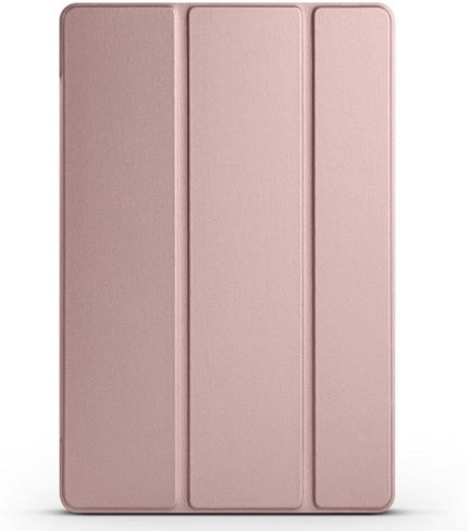 Samsung Galaxy Tab A9 Plus X210/Galaxy Tab A11+ Tablet ile Uyumlu Tablet Kılıfı Smart Cover Uyku Modlu Standlı Arkası Sert Şeffaf Kapak Rosegold