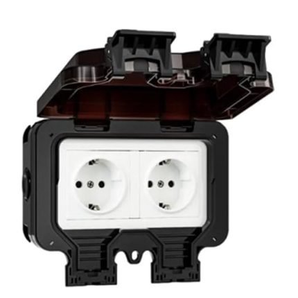 IP66 Su Geçirmez Fiş 220 V Siyah Duvar Prizi Entegre Anahtarlı Avrupa Elektrikli Cihaz (B) Kullanımı Kolay