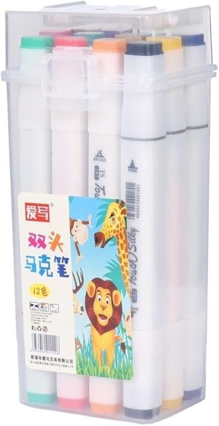 Trend Çift Taraflı Uçlu Marker Keçeli Kalem Seti 12'li Taşıma Çantalı