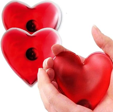 2 Adet Kalp Şeklinde El Isıtıcısı Sihirli Jel Isıtıcı Avcı Balıkçı Dağcı Mini Su Torbası Kalpli Cep Sobası(Kırmızı)