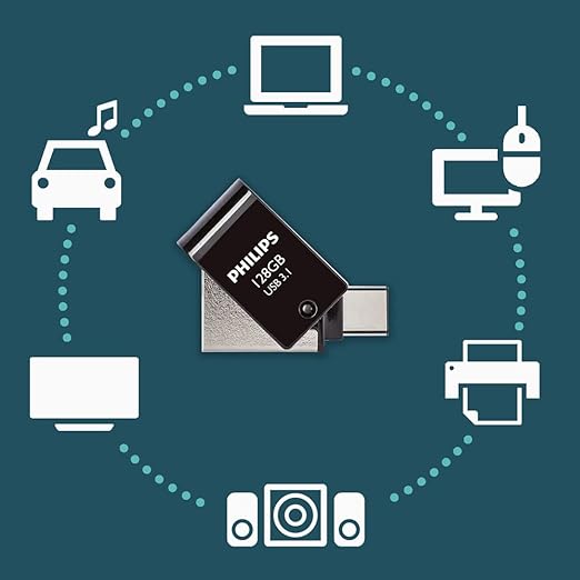 128GB OTG Dual Drive Type-C ve USB Flash Bellek - Görsel 3