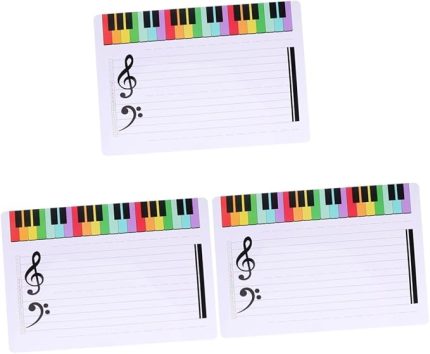 3 Adet Müzik Notasyonu Tahtası Taşınabilir Tahta Müzik Pratiği İçin Silinebilir Beyaz Tahtalar Sınıflar İçin