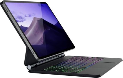 Galaxy Tab S10 10,9 Inc ile Uyumlu Magic Keyboard Touchpad Rgb Işıklı Klavyeli Kılıf